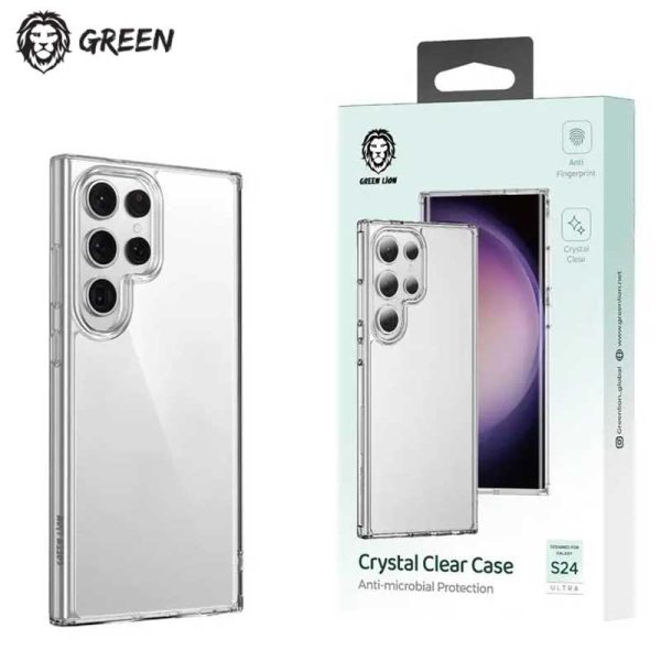 قاب کریستالی شفاف گرین S24 Ultra سامسونگ Green Lion Crystal Clear Case